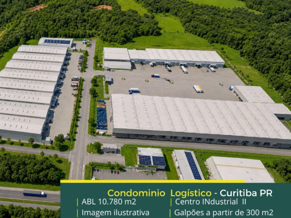 Galpão Industrial em Curitiba - Centro Logístico Curitiba II. Aluguel de galpões em Curitiba PR com portaria e segurança, docas, pátio