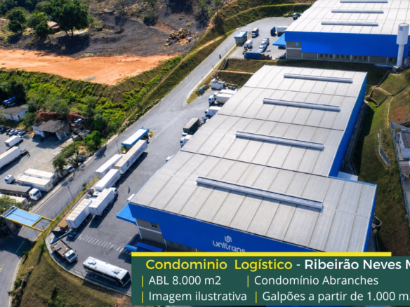 Aluguel de galpão em Ribeirão das Neves MG - Condomínio Abranches. Galpões/Barracões/Armazéns para alugar em Ribeirão das Neves MG com docas
