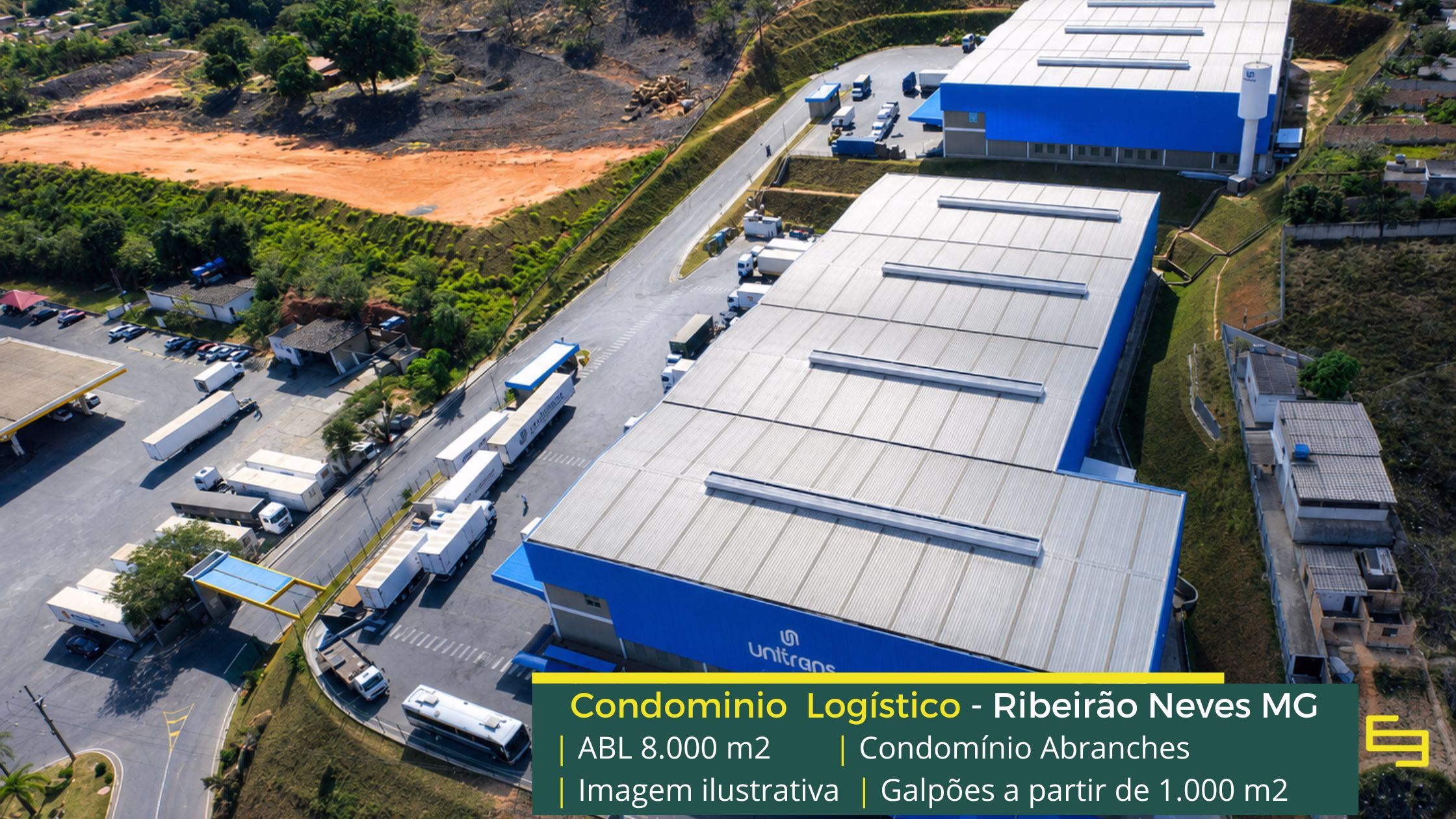 Aluguel de galpão em Ribeirão das Neves MG - Condomínio Abranches. Galpões/Barracões/Armazéns para alugar em Ribeirão das Neves MG com docas