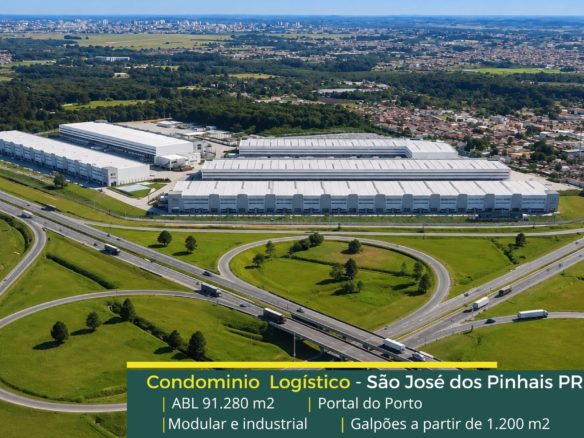 Galpões em São José dos Pinhais PR - Portal do Porto. Galpão em São José dos Pinhais para alugar com docas, pátio, modular, portaria 24 horas