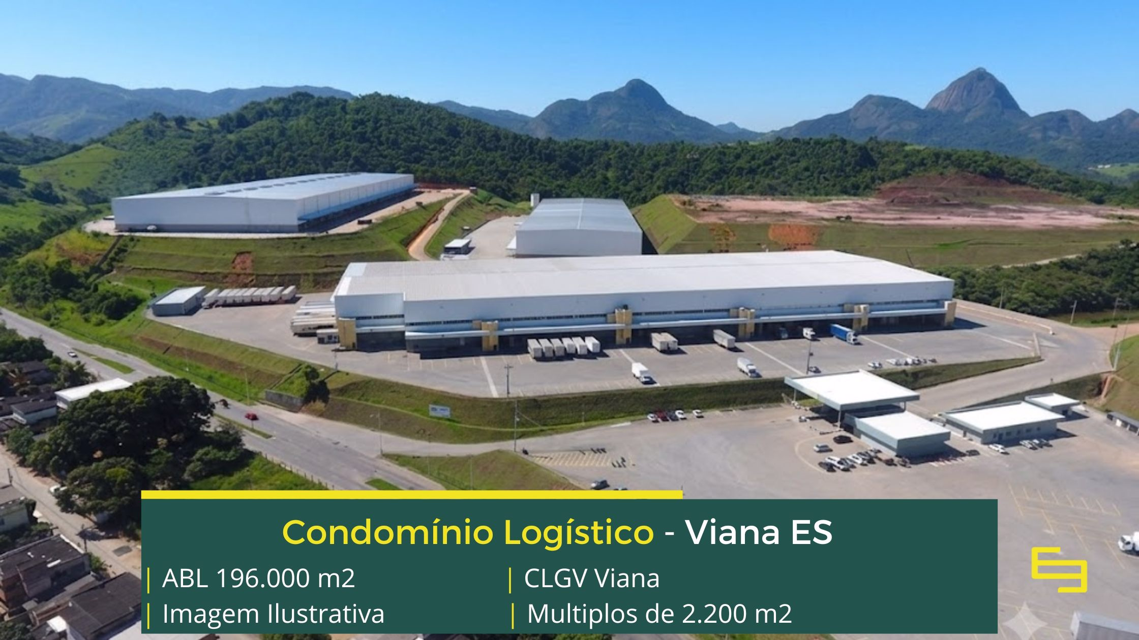 Aluguel de Galpão em Viana ES - CLGV Viana. Galpões a partir de 2.000 m2 com docas. Condomínio com portaria e segurança 24 horas, CFTV