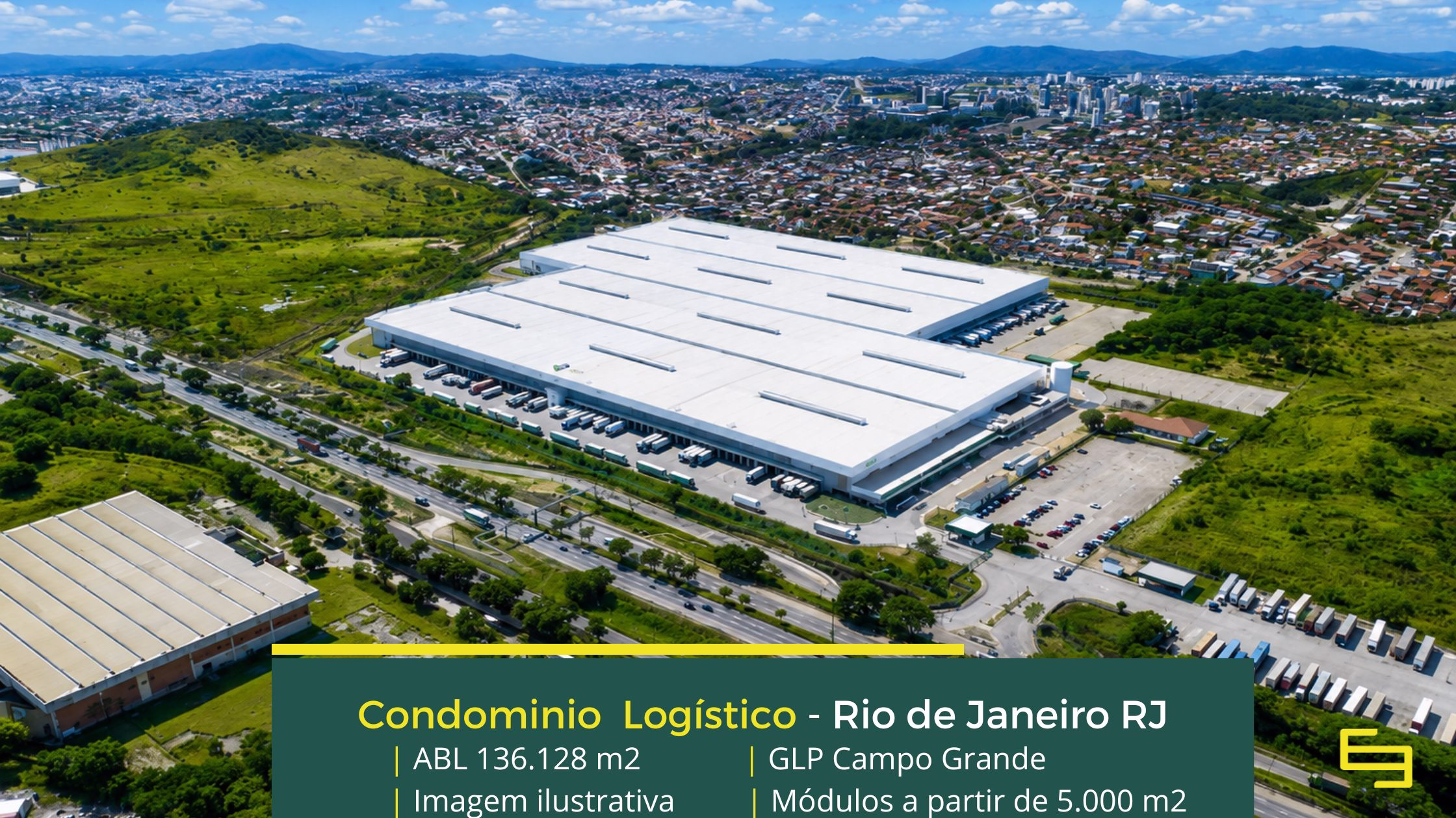 GLP Campo Grande Galpão no Rio de Janeiro - GLP Campo Grande. Aluguel de galpões no Rio de janeiro docas, altura de 12 metros. Portaria e segurança 24 horas