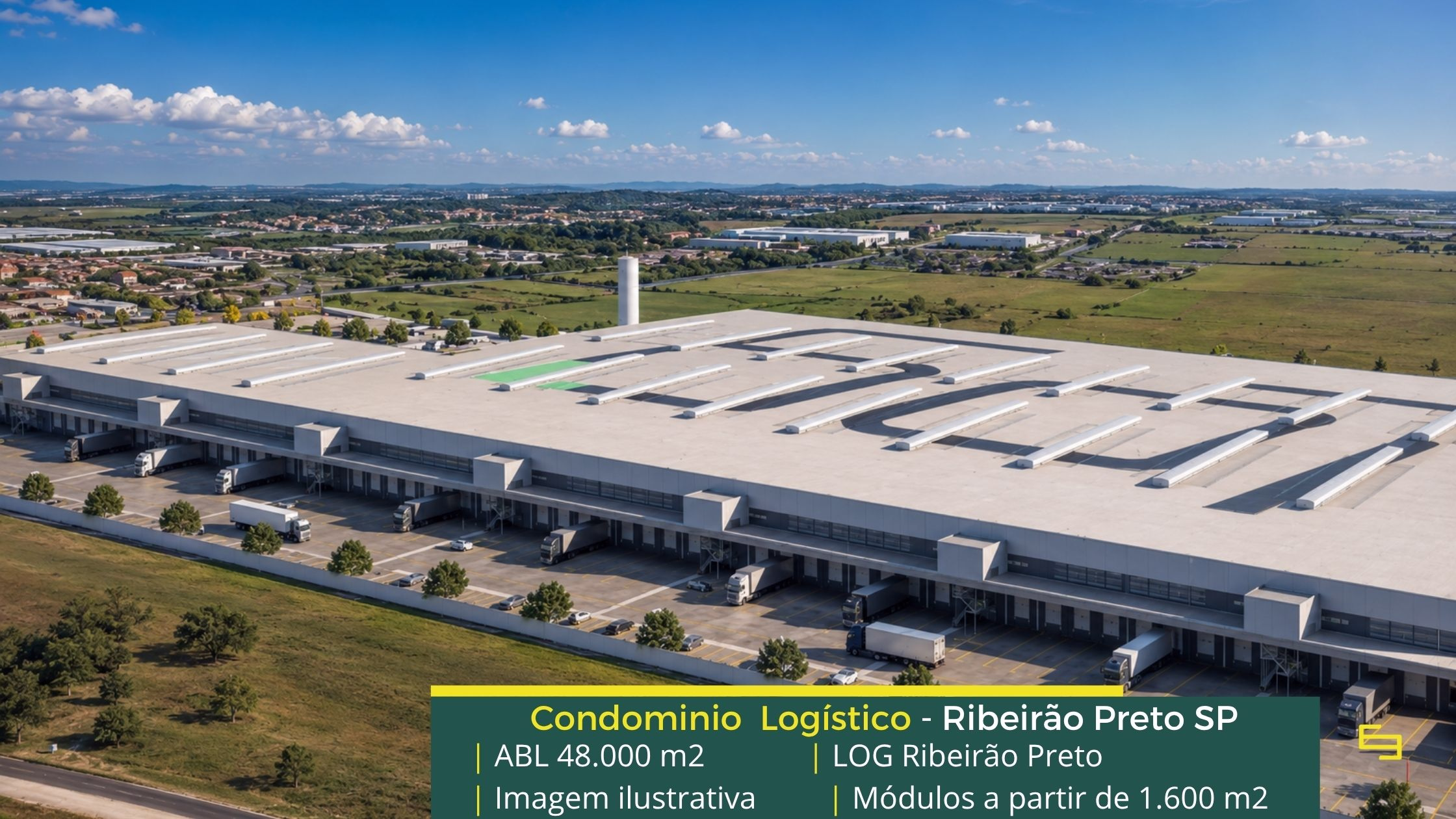 Galpões em Ribeirão Preto SP - Log Ribeirão Preto SP. Aluguel de galpão em Ribeirão Preto em condomínio logístico com docas e amplo pátio