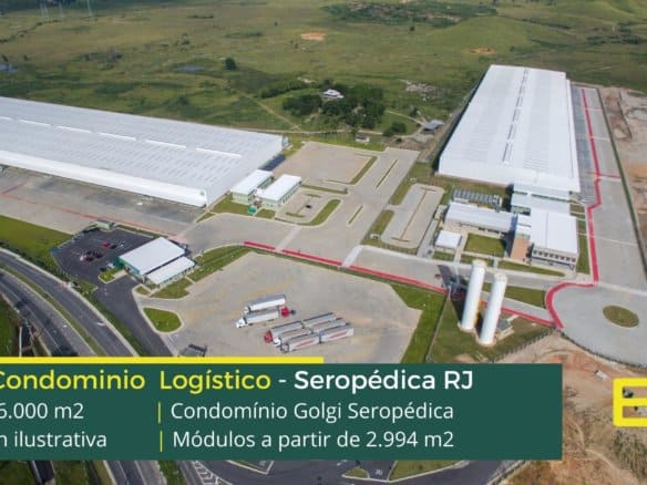 Galpões em Seropédica RJ - Golgi Seropédica. Aluguel de galpão em Seropédica altura de 12 metros. 8 docas por módulo. Portaria e Segurança