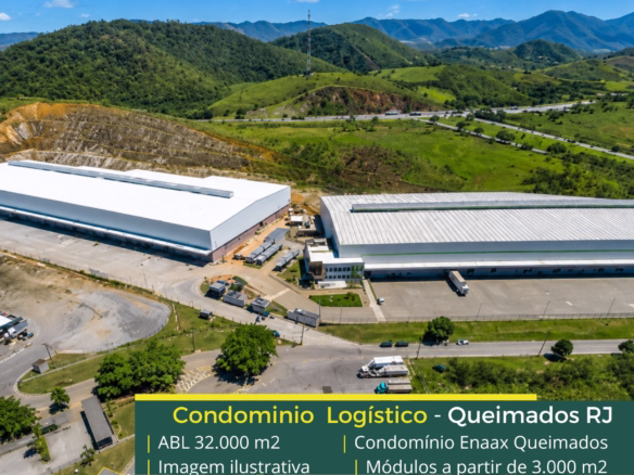 Galpão Logístico Queimados RJ - Enaax Queimados. Galpões / Centros de Distribuição para alugar em Queimados com docas. Portaria e segurança