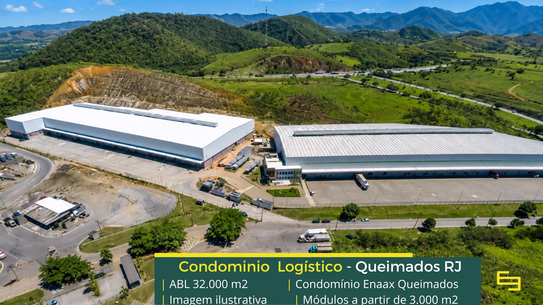 Galpão logístico em Queimados RJ (1) Galpão Logístico Queimados RJ - Enaax Queimados. Galpões / Centros de Distribuição para alugar em Queimados com docas. Portaria e segurança