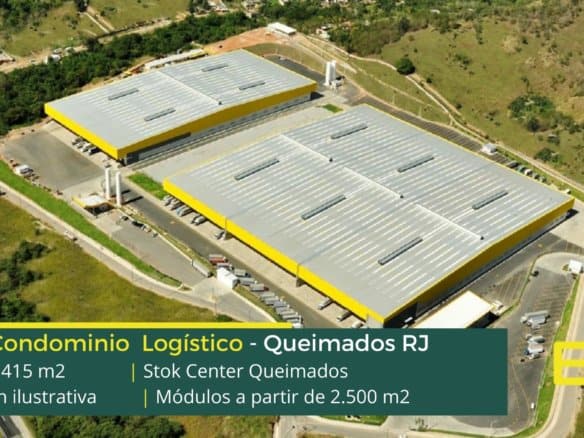 Galpões Para Alugar Queimados RJ - Stock Center Queimados. galpão com altura de 12 metros, capacidade de carga no piso polido é 5 ton/m²