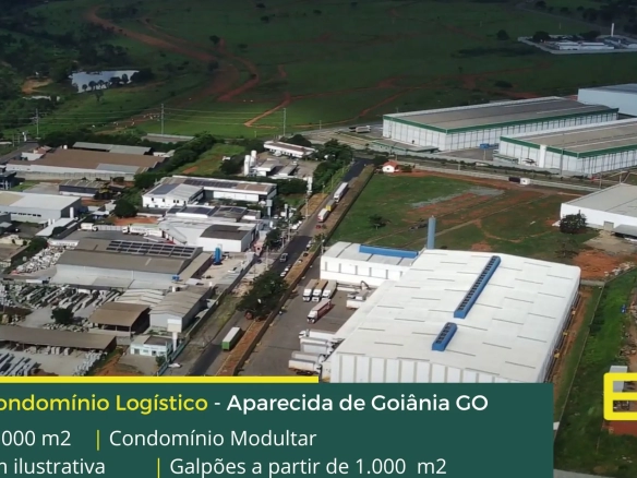 Galpões em Aparecida de Goiânia - Condomínio Modular. Aluguel de galpão em Aparecida de Goiânia com docas, portaria e segurança 24 horas