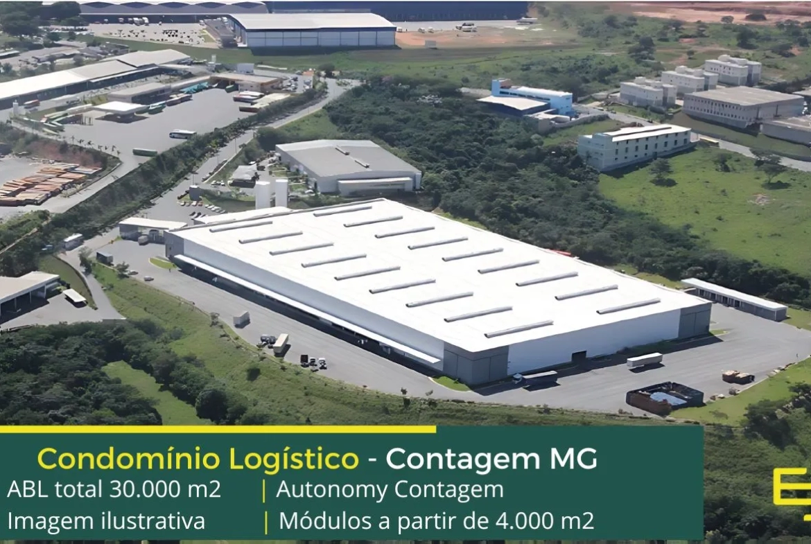 Galpões em Contagem para alugar - Condomínio Golgi Contagem, Aluguel de galpão em Contagem com docas, cross docking, pé direito elevado