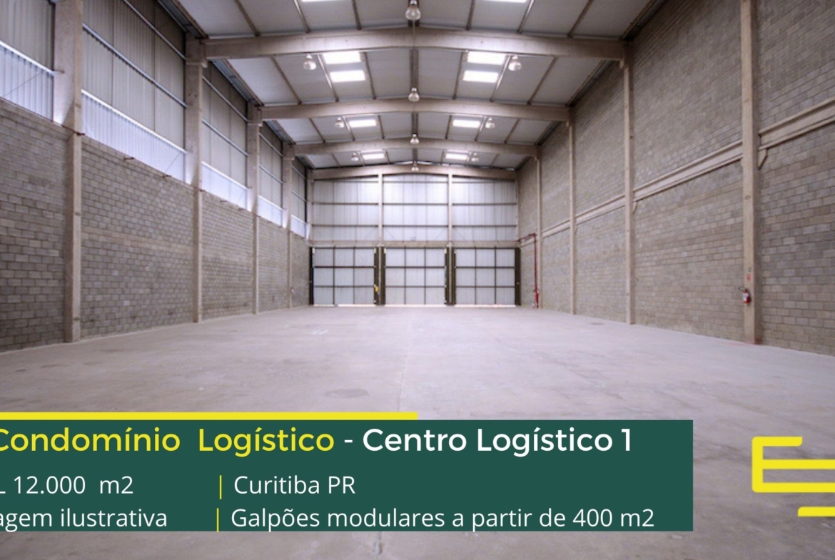 Armazéns em Curitiba PR - Centro logístico Curitiba I. Galpões para alugar em Curitiba PR em condomínio com portaria 24 horas, docas, pátio
