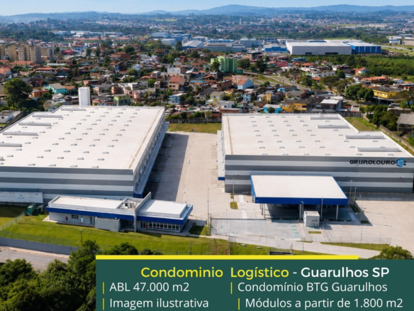 Galpões para locação em Guarulhos - BTG LOG Guarulhos. Galpão logístico/Armazéns/centros de distribuição para alugar em Guarulhos SP com docas
