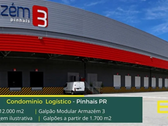 Aluguel de Galpões em Pinhais PR - Galpão Modular Armazém 3. galpão com docas, piso industrial, altura de 12 metros. Portaria e segurança