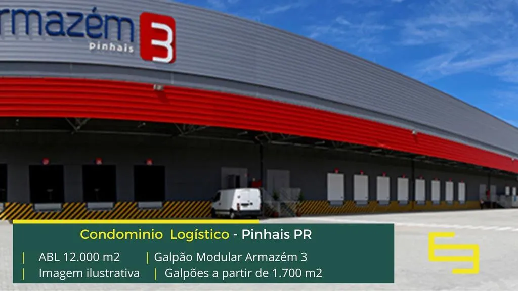 Aluguel de Galpões em Pinhais PR - Galpão Modular Armazém 3. galpão com docas, piso industrial, altura de 12 metros. Portaria e segurança