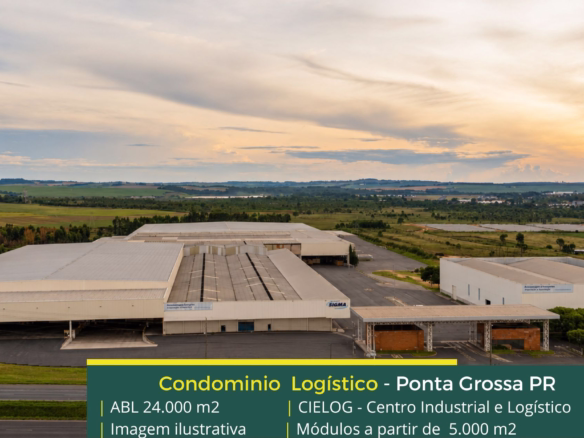 Galpões em Ponta Grossa PR - Cielog. Aluguel de galpão em Ponta Grossa PR, com docas, altura de 12 metros, pátio, portaria e segurança 24 hs