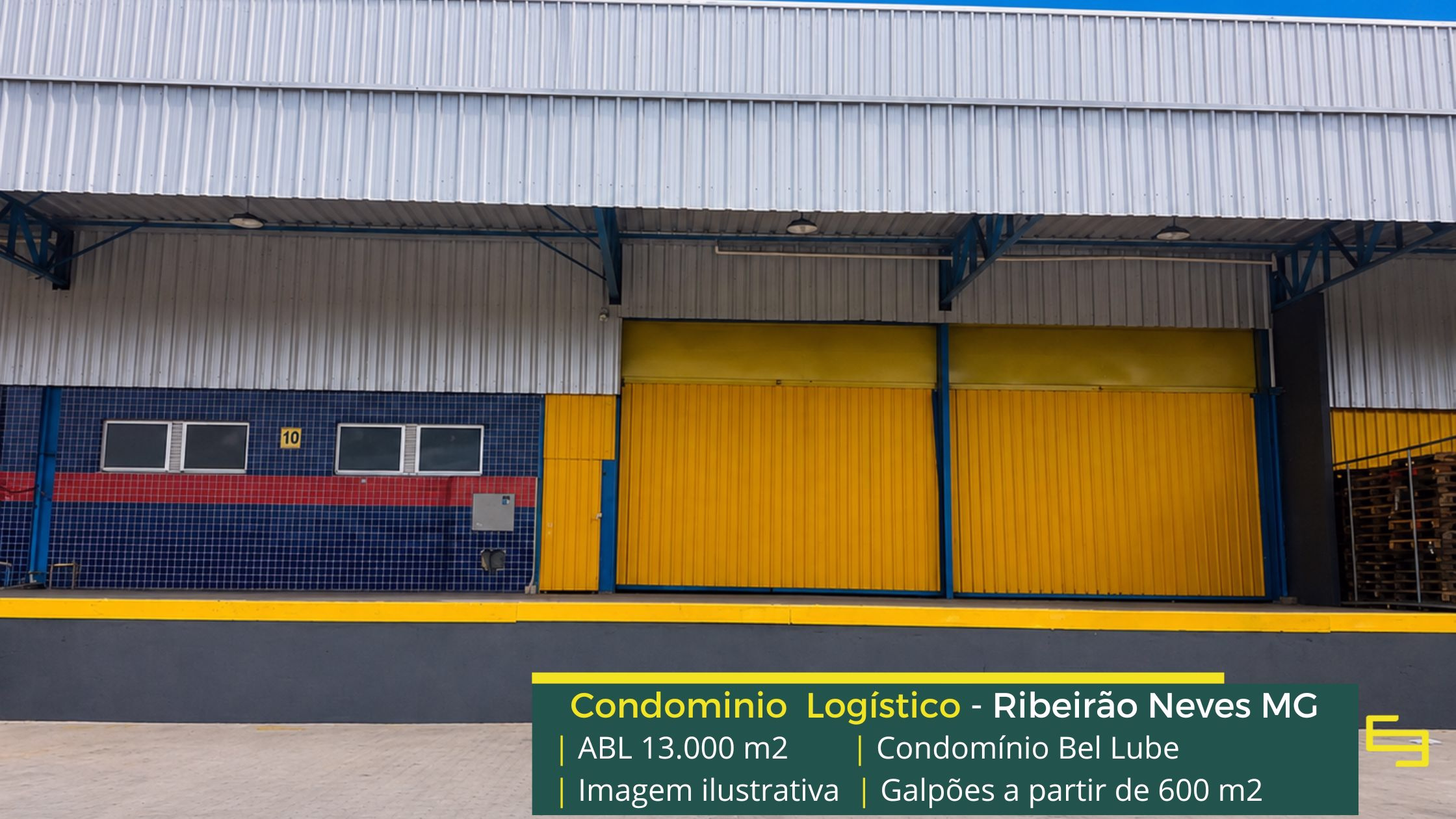 Locação de Galpão em Ribeirão das Neves - Condomínio Bel Lube. Galpões com 650 m2, docas, pátio asfaltado. Portaria e segurança 24 Horas.