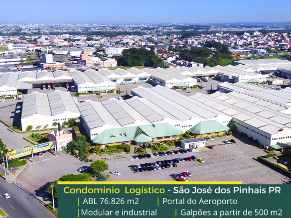 Galpão Para Locação São José dos Pinhais - Portal do Aeroporto. Galpões com pé-direito de 8,2 metros. docas, piso industrial, segurança 24 hs