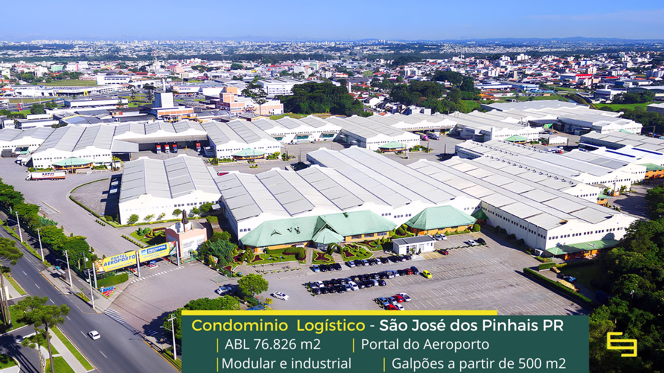 Galpão para alugar em São José dos Pinhais (1) Galpão Para Locação São José dos Pinhais - Portal do Aeroporto. Galpões com pé-direito de 8,2 metros. docas, piso industrial, segurança 24 hs