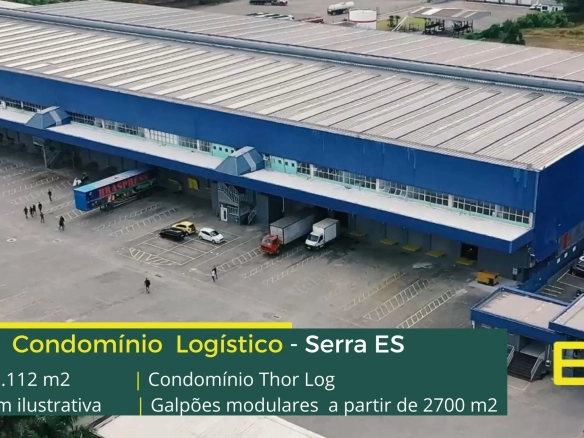 Galpões em Serra ES - Condomínio Thor Log. Galpão para alugar com altura de 12 metros, piso industrial para até 8 ton/m², docas elevadas