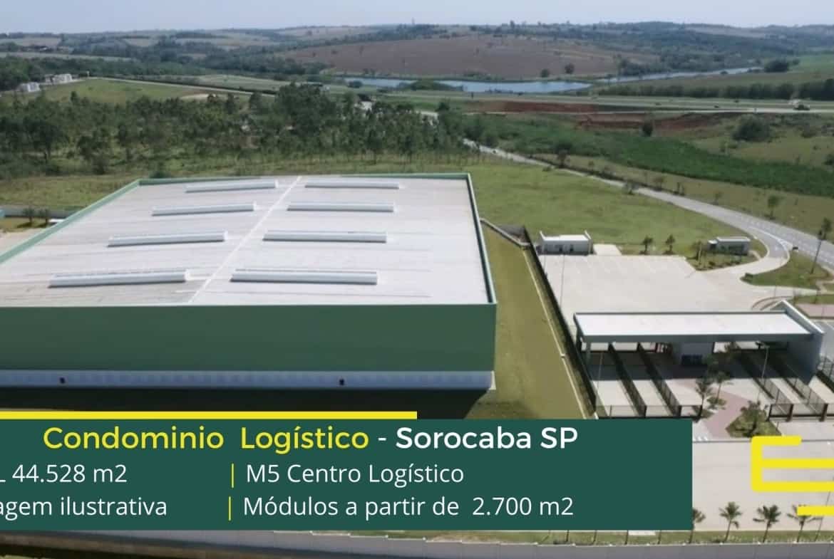Aluguel de Galpões Sorocaba SP - M5 Centro Logístico. Galpões com Pé direito livre de 12 metros, piso para 8 toneladas, nivelado a laser.