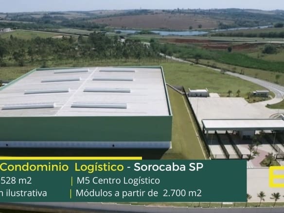 Aluguel de Galpões Sorocaba SP - M5 Centro Logístico. Galpões com Pé direito livre de 12 metros, piso para 8 toneladas, nivelado a laser.