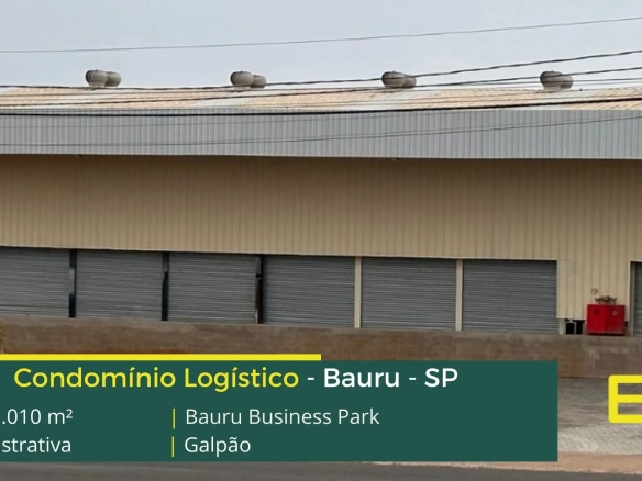 Galpões em Bauru SP - Bauru Business Park. Aluguel de galpão em Bauru com portaria e segurança. Docas para carga e descarga, piso industrial