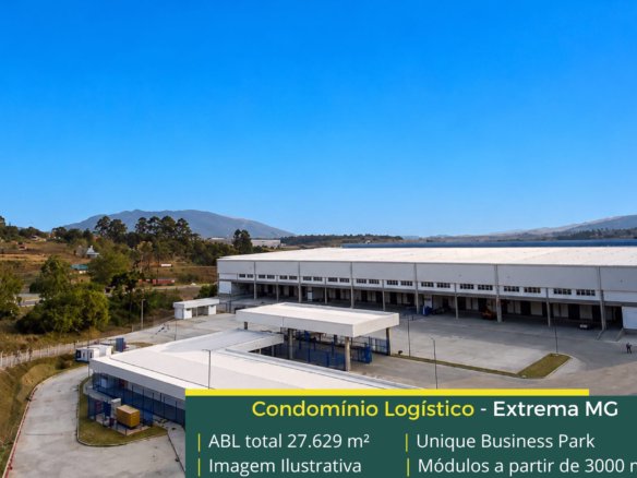 Aluguel de galpão em Extrema - Unique Business Park. Aluguel de galpões em Extrema MG em condomínio logístico com portaria, docas e pátio