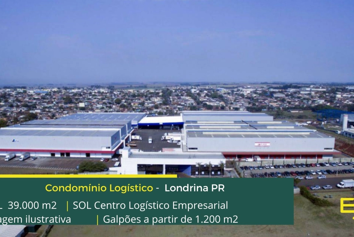 Galpões em Londrina - Sol Centro Logístico industrial. Aluguel de galpão em Londrina com docas, pátio de manobras e estacionamento