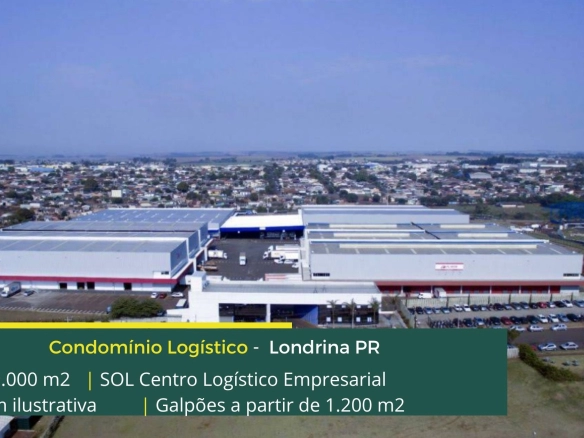 Galpões em Londrina - Sol Centro Logístico industrial. Aluguel de galpão em Londrina com docas, pátio de manobras e estacionamento
