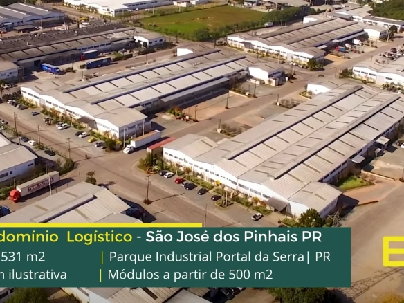 Galpão em Pinhais PR - Parque Industrial Portal da Serra. Aluguel de galpões em Pinhais PR em condomínio com portaria, vigilância e docas