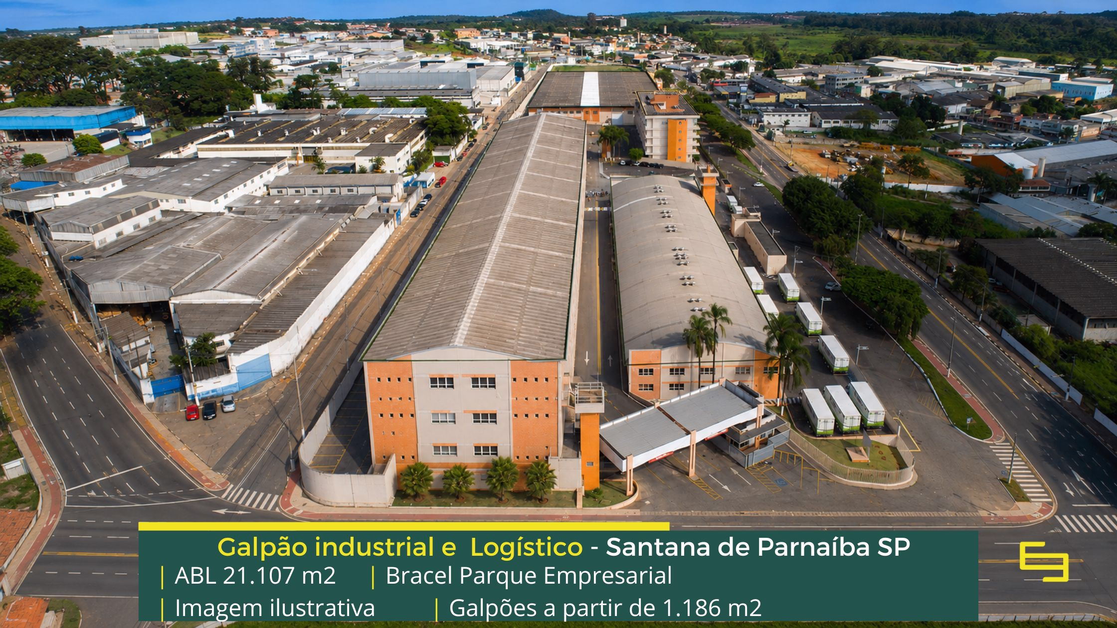 Galpão em Santana de Parnaíba SP - Bracel Park Empresarial. Aluguel de galpões com portaria , segurança 24 hs, módulos a partir de 1800 m2.