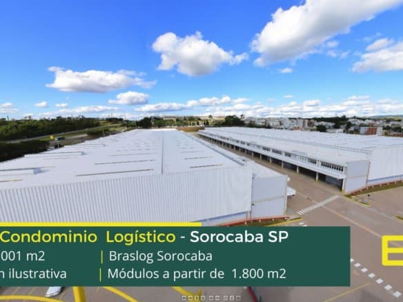 Galpões em Sorocaba SP - Braslog Sorocaba. Aluguel de Galpão industrial e logístico. Localizado em condomínio fechado. Portaria 24 horas