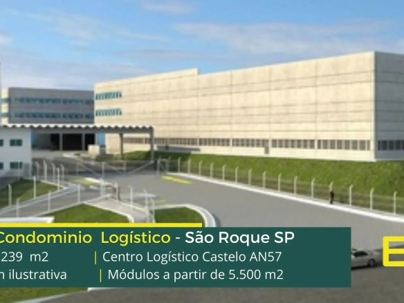 Galpões Para Alugar em São Roque SP - Centro Logístico AN 57. Galpões com pé-direito de 12 a 13,5 metros, Docas com Niveladores. Portaria