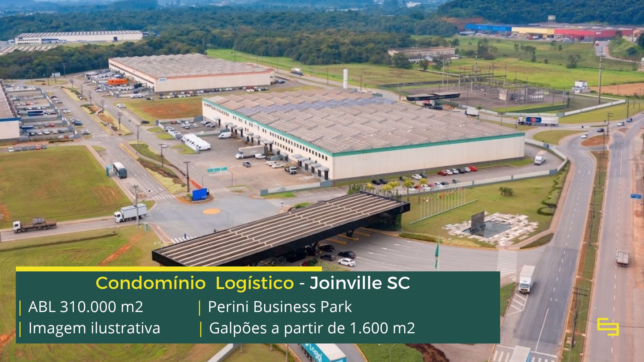 Perini Business Park Galpões em Joinville - Perini Business Park . galpão para alugar em Joinville com 12 metros de pé direito, docas, portaria e segurança 24 hs