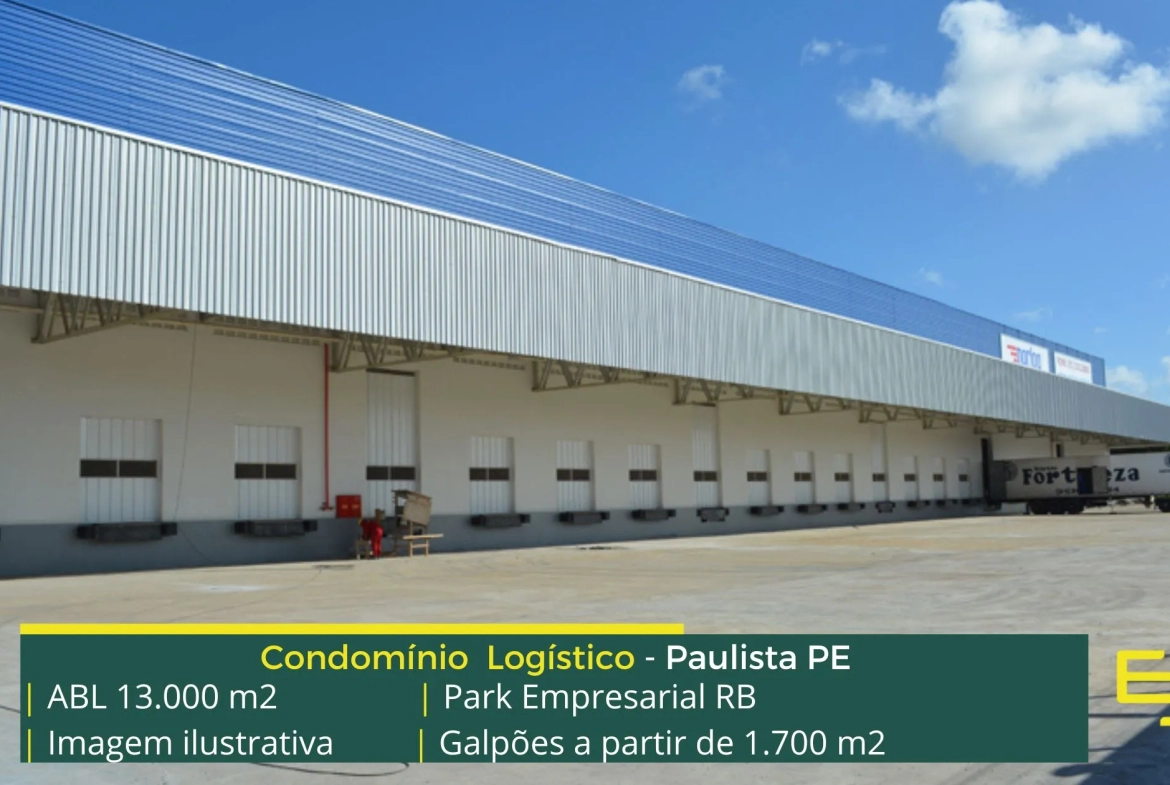 Galpão Para Alugar em Paulista PE - Park Empresarial RB. Aluguel de galpões em Paulista com segurança e portaria, docas, amplo pátio