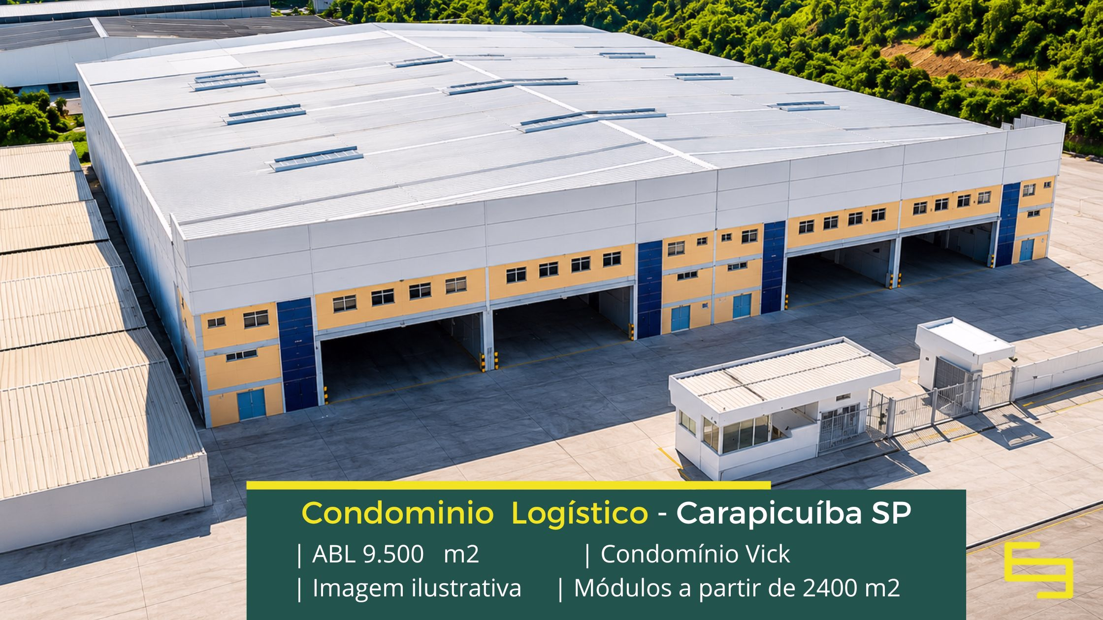 Aluguel de Galpão em Carapicuíba SP. Condomínio Vick. Portaria e segurança 24 hs. Docas para carga e descarga, altura de 12 metros