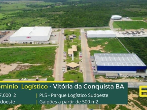 Aluguel de Galpão em Vitória da Conquista BA. PLS – Parque Logístico do Sudoeste. Galpões em Vitória da Conquista com docas, pátio, portaria