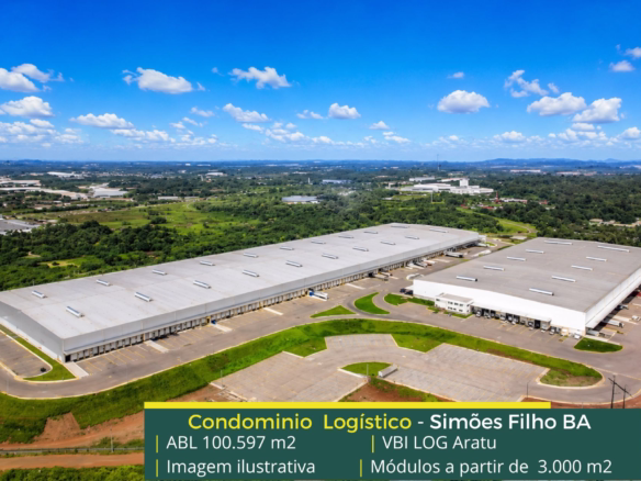 Aluguel de galpão em Simões Filho BA - VBI LOG Aratu. Galpão para alugar em Simões Filho BA a partir de 3000 m2 com docas, altura 12 metros.