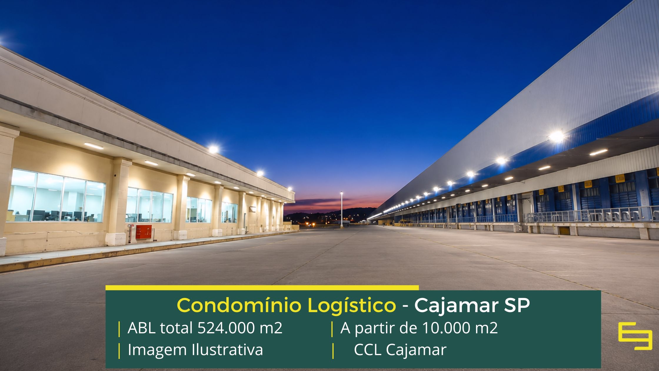 Aluguel de Galpão em Cajamar SP - CCL Cajamar. Condomínio com módulos a partir de 3200 m2 para alugar. Com docas, além de segurança 24 horas