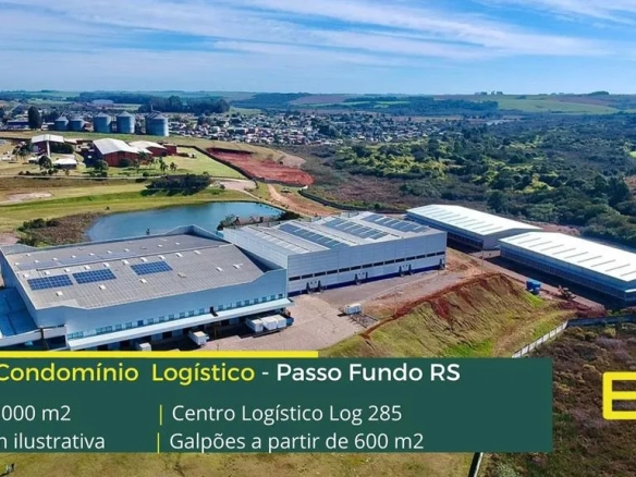Aluguel de galpão em Passo Fundo RS - Centro Logístico LOG 285. Galpão logístico e industrial. Portaria 24 horas, docas, piso industrial