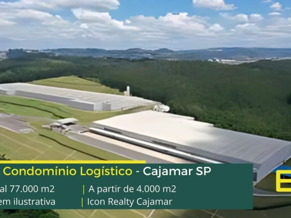Galpão para alugar Cajamar SP - Icon Realty Cajamar. Condomínio com portaria 24 horas. Modulas com docas para alugar a partir de 3800 m2