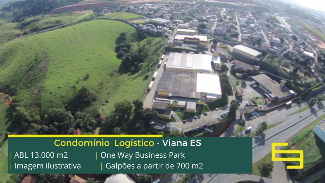 Galpão Para Locação em Viana ES - One Way Business Park. Galpões para alugar com portaria 24 horas. Módulos com docas, a partir de 700 m².