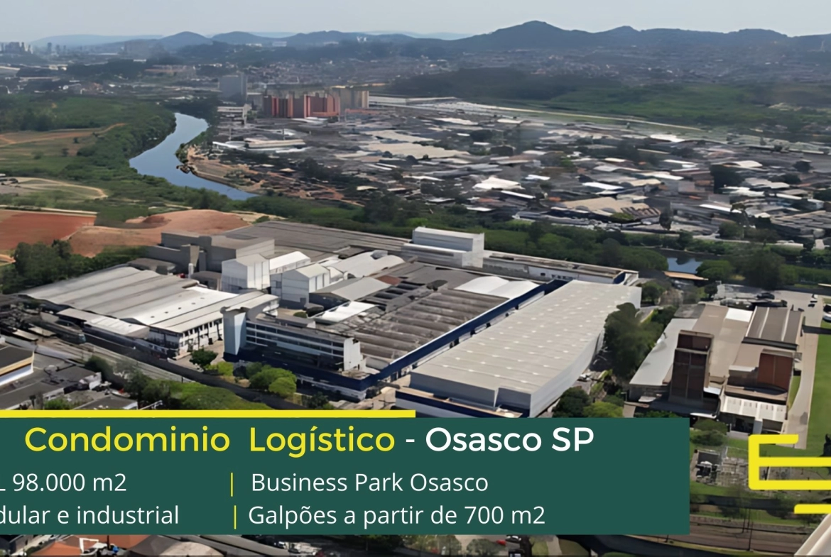Galpão Industrial em Osasco SP - Business Park Osasco. Galpões para alugar em Osasco SP, com piso industrial, docas, pátio, portaria 24 horas