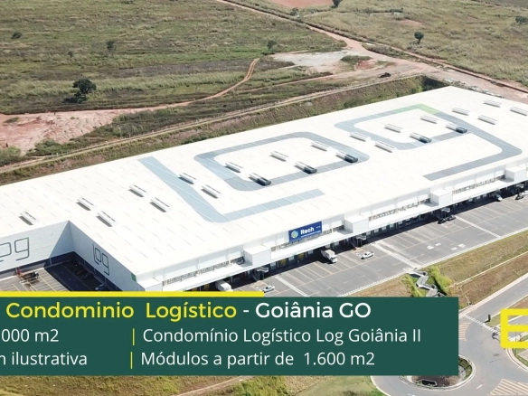 Galpões em Goiânia - LOG Goiânia II. Galpão para alugar em Goiânia com portaria, segurança 24 horas, docas, altura de 12 metros e sprinklers
