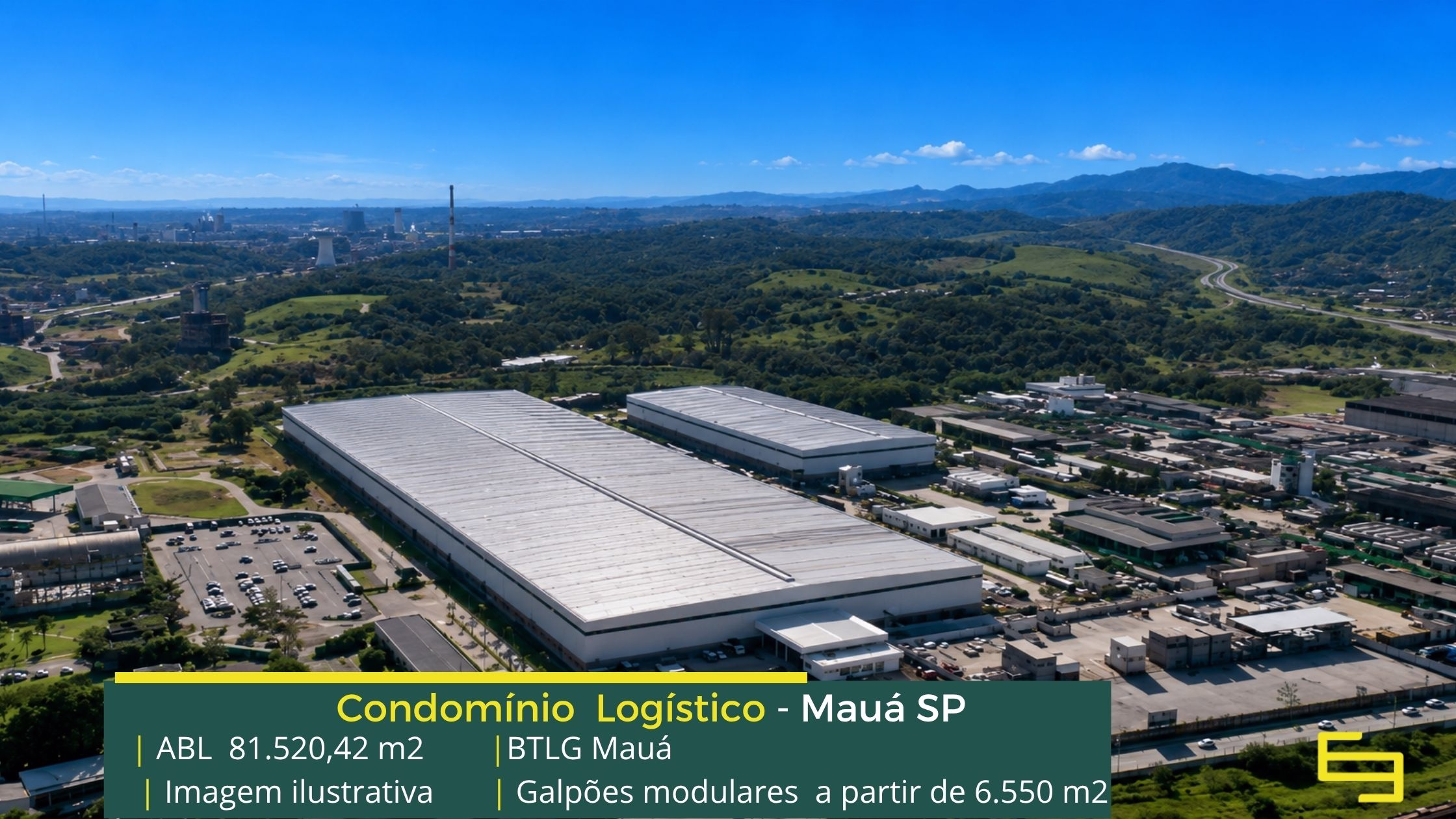Aluguel de galpão em Mauá - BTG LOG Mauá. Condomínio logístico com portaria e segurança. Galpões para aluguel com docas e altura de 12 metros