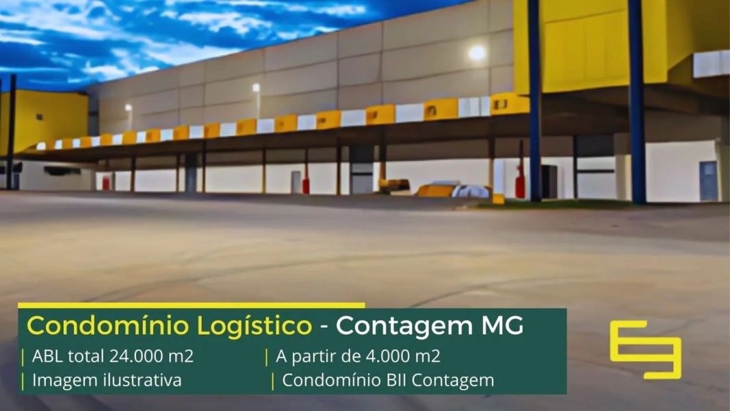 Galpão Para Alugar em Contagem - MG. Galpões logísticos e industriais para alugar em com docas, altura de 12 metros, piso industrial