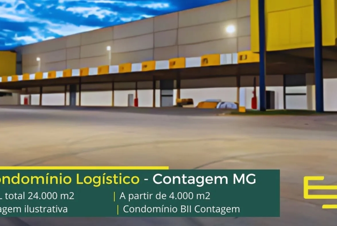 Galpão Para Alugar em Contagem - MG. Galpões logísticos em Contagem MG para aluguel com docas, altura de 12 metros, piso industrial, portaria