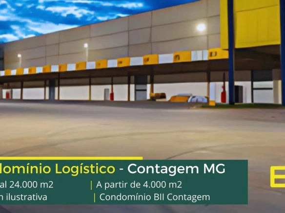 Galpão Para Alugar em Contagem - MG. Galpões logísticos em Contagem MG para aluguel com docas, altura de 12 metros, piso industrial, portaria