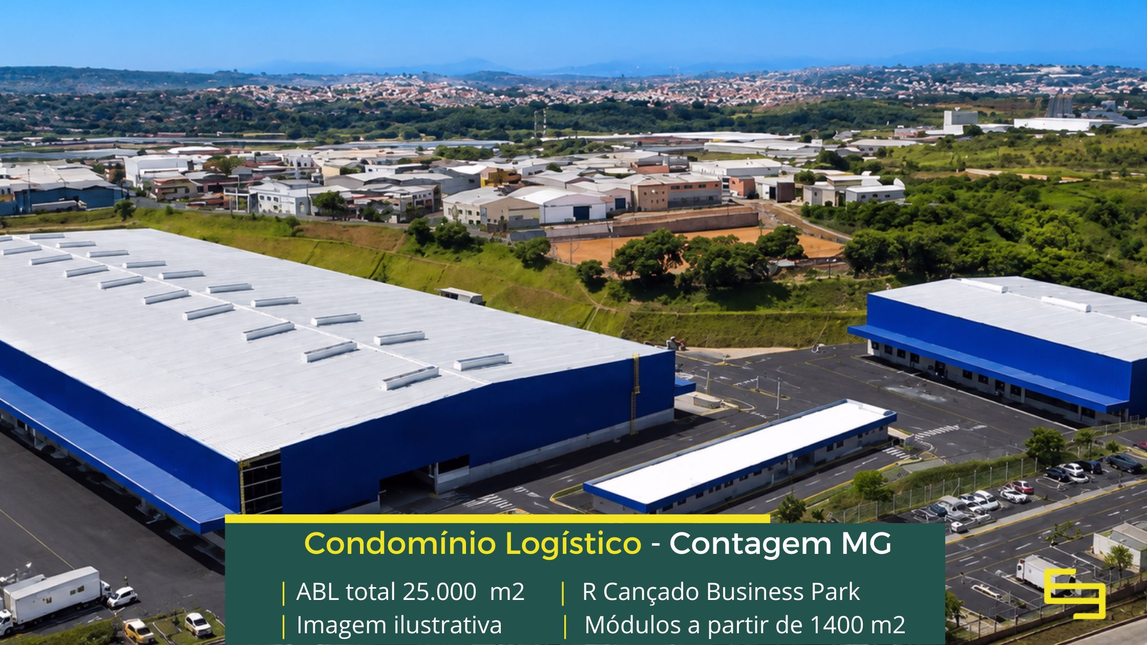 Aluguel de galpões em Contagem MG (1) Galpão logístico para alugar em Contagem MG - Condomínio RC Polos Condomínio logístico com portaria, segurança 24 goras e galpões com docas