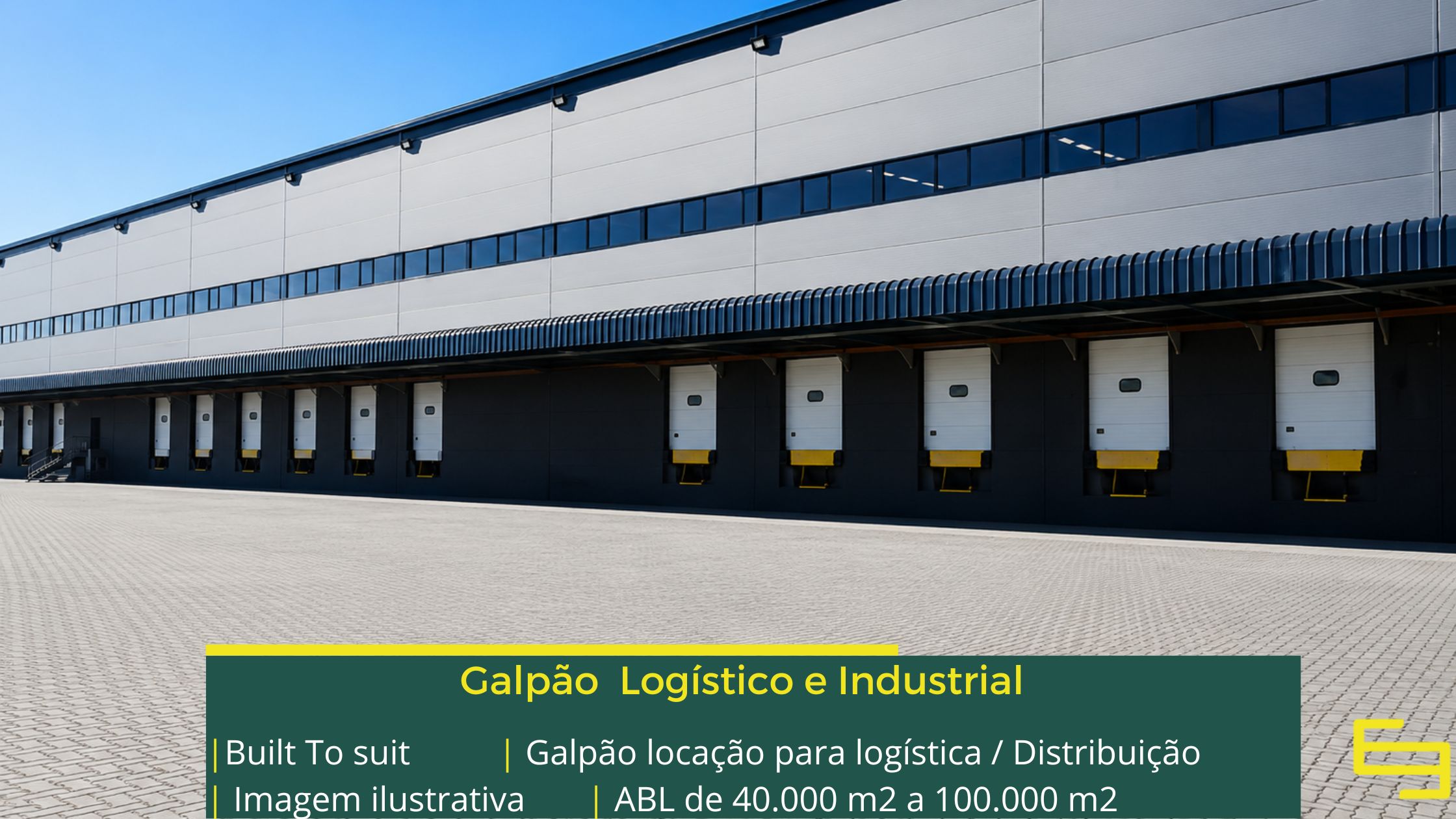 Galpão built to suit em Betim para locação.  Aluguel de galpões logísticos e além disso industriais, com docas e altura de 12 metros.