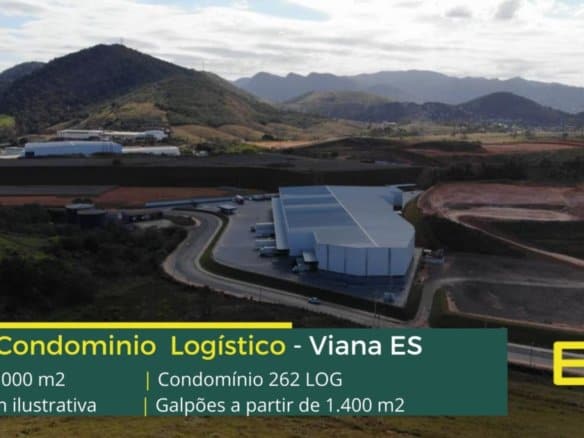 Galpões em Viana ES - Condomínio 262 LOG. Galpões modulares para locação a partir de 1300 m2, docas com niveladoras. Condomínio logístico